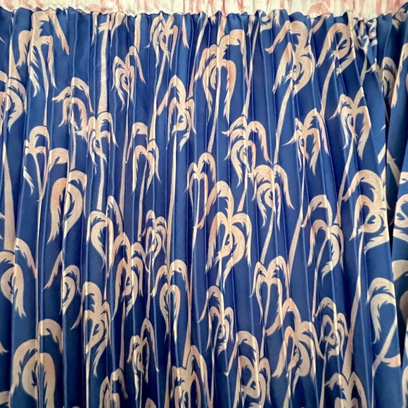 Scotch & Soda Women Blue Palm Pleated Preppy Boho Midi Skirt Size Small - Picture 7 of 9